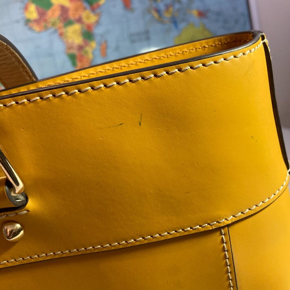 DOONEY & BOURKE Beacon Zip Tote Dandelion Yellow European Vacchetta Leather - Picture 3 of 16